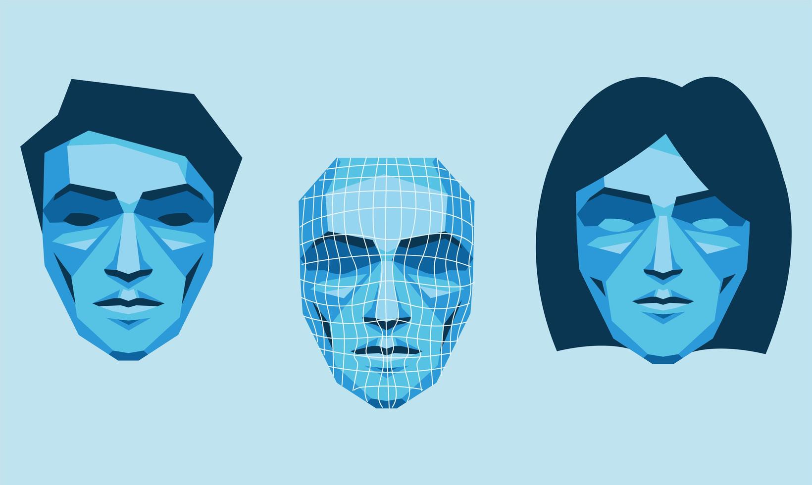 gezichtsherkenning biometrisch vector