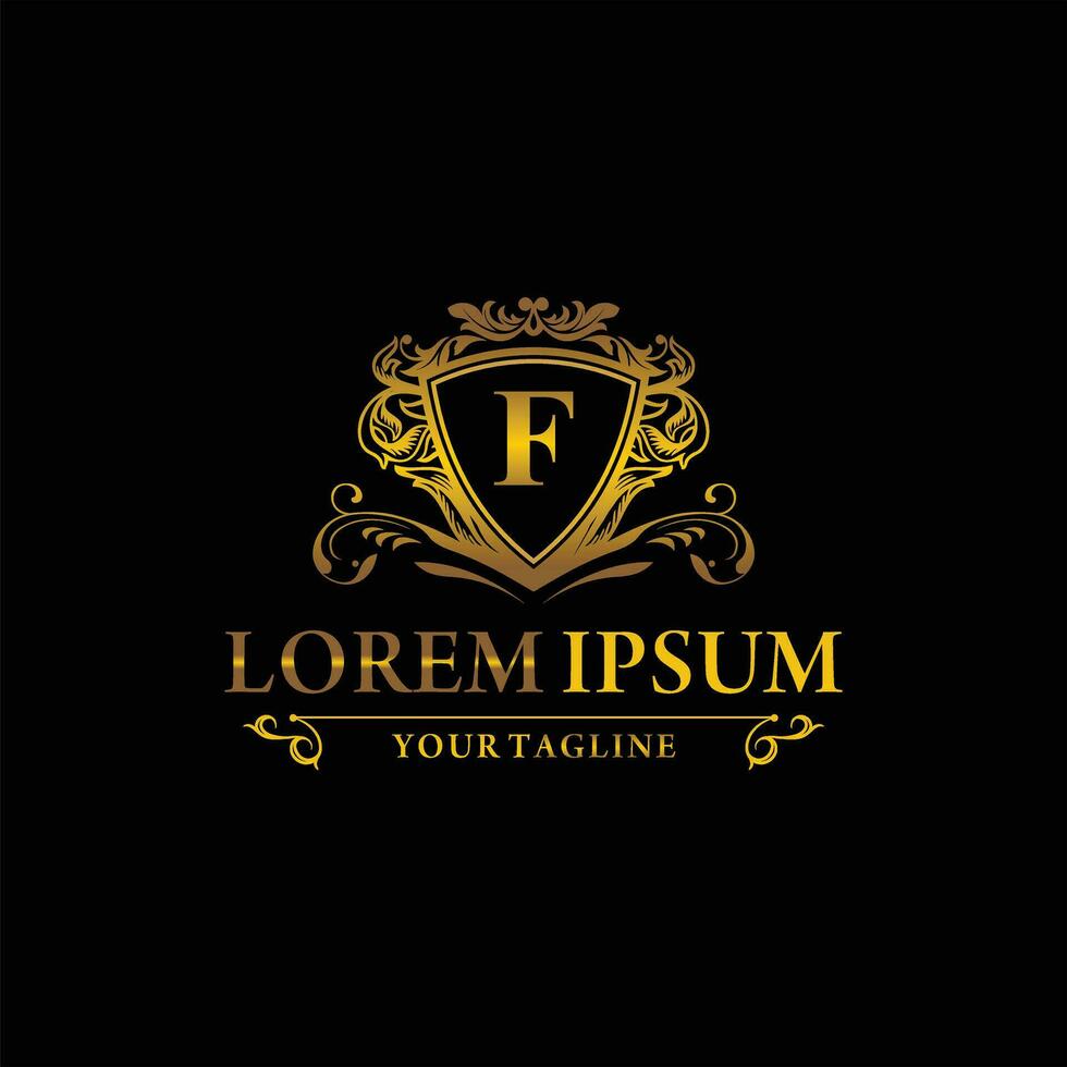 luxe logo monogram crest sjabloon ontwerp vectorillustratie. koninklijke merk vintage vignet ornamenten. vector