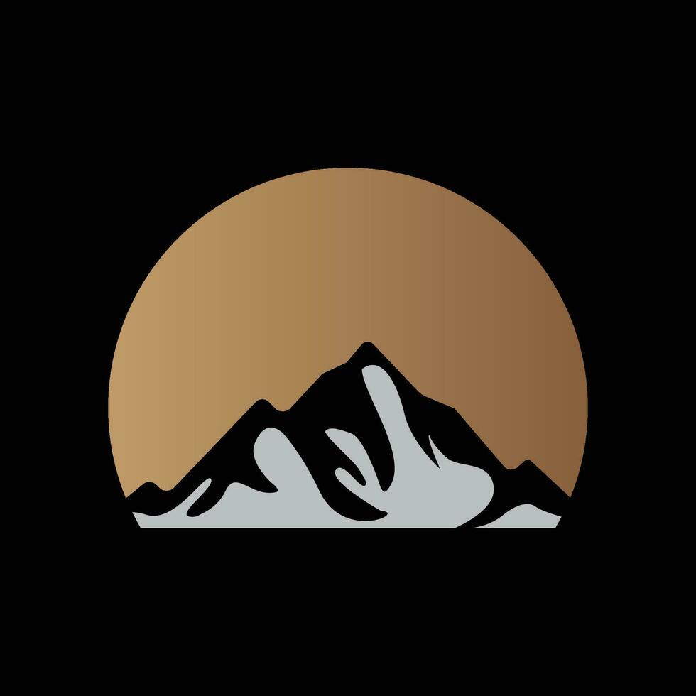 berg logo, natuur landschap visie ontwerp, klimmers en avontuur, sjabloon illustratie vector