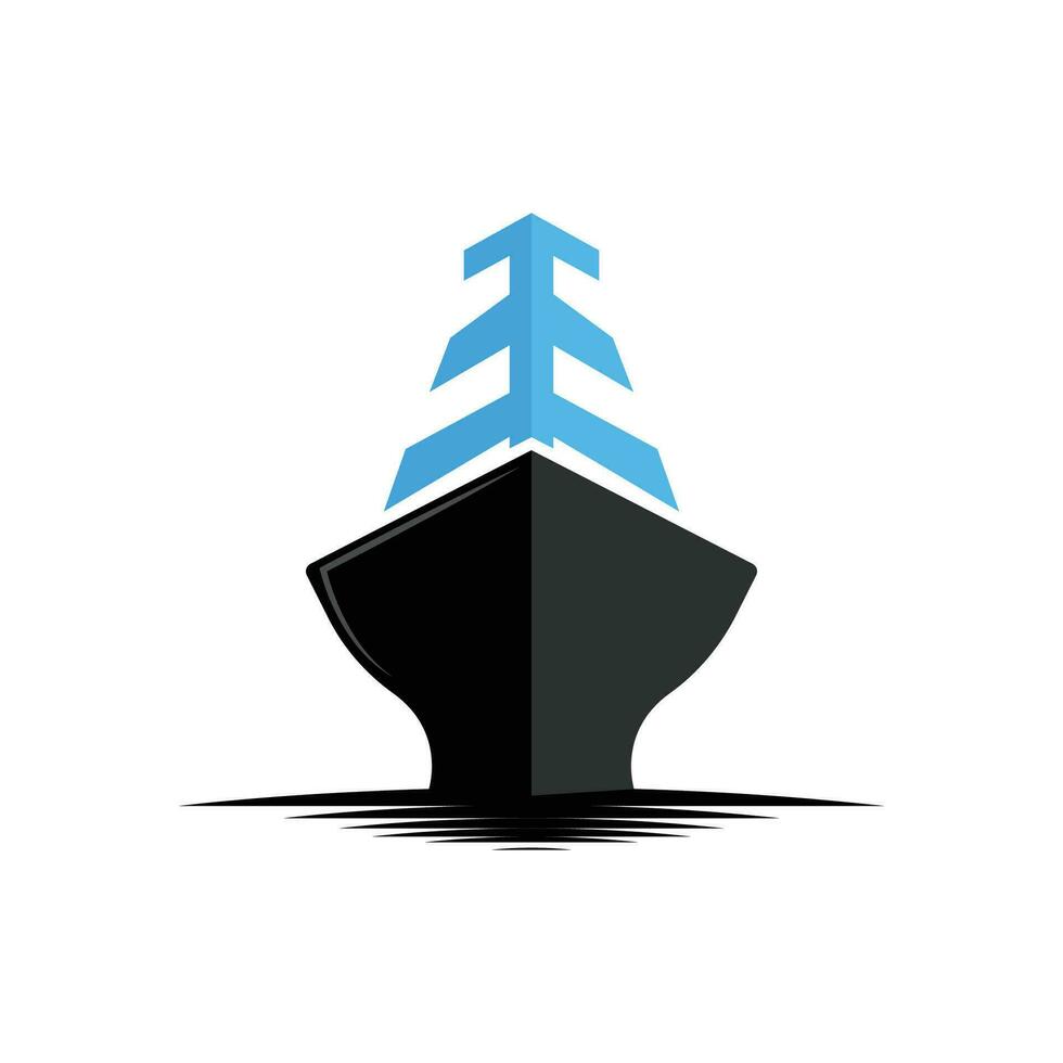 lading schip logo ontwerp, oceaan vervoer vector, en reis schip, lading, logistiek, het zeilen school, speedboot vector