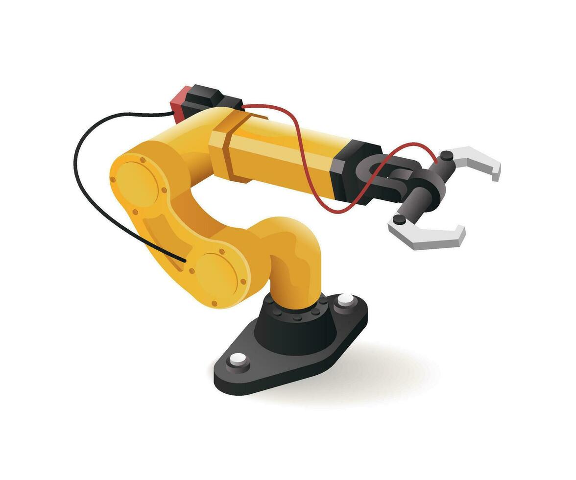 auto industrie robot arm gereedschap technologie met kunstmatig intelligentie- concept isometrische illustratie vector