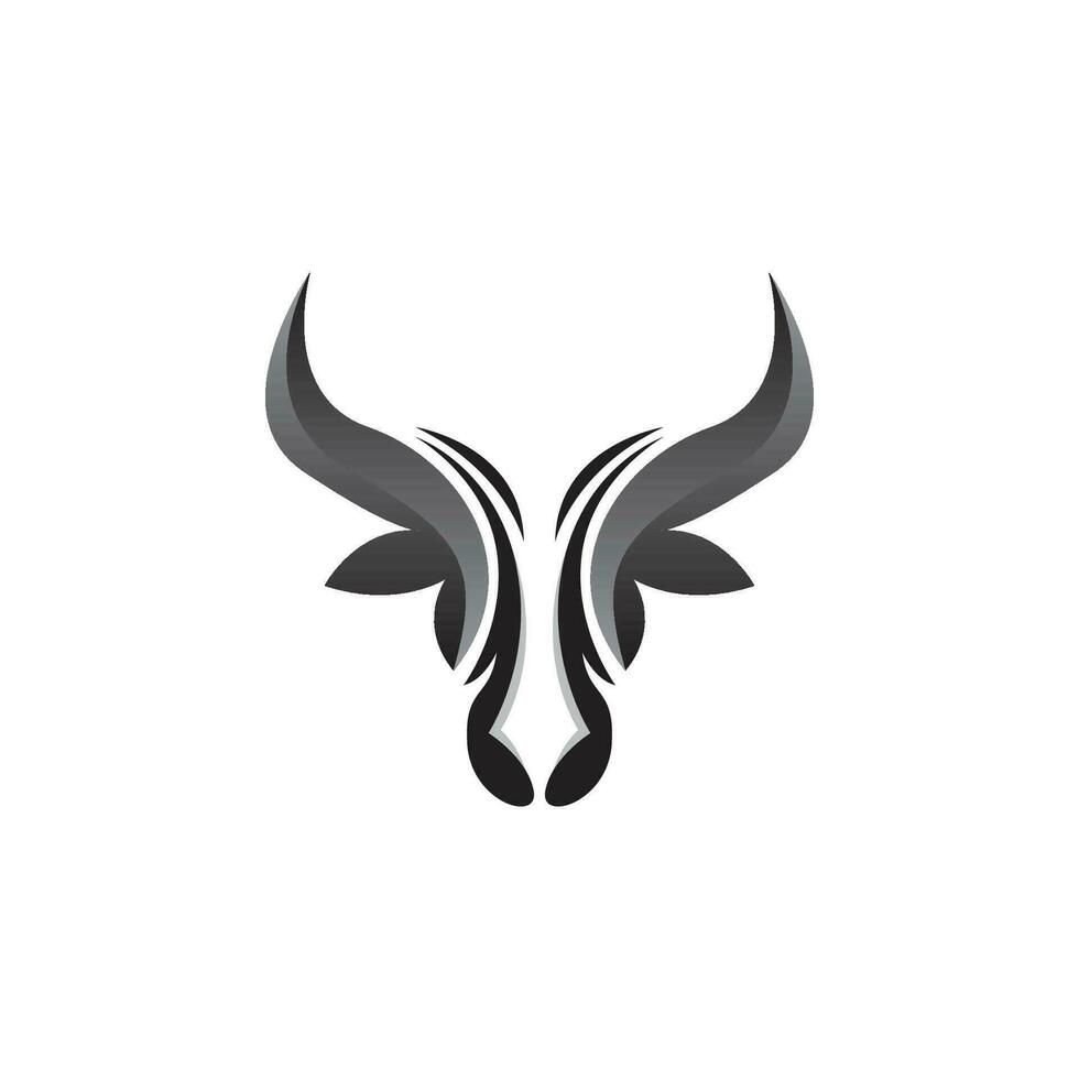 stier logo ontwerp, stier hoofd vector, gemakkelijk wijnoogst buffel en koe lang toeter vector