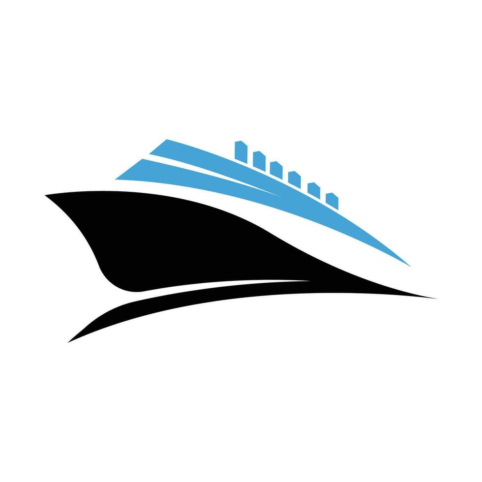 lading schip logo ontwerp, oceaan vervoer vector, en reis schip, lading, logistiek, het zeilen school, speedboot vector