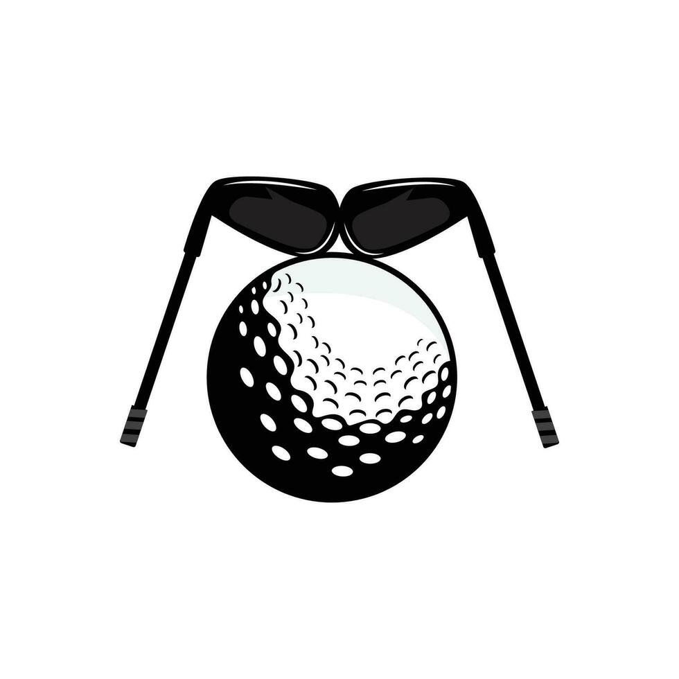 golf logo ontwerp, ontwerp vector golf bal en golf club toernooi, illustratie sjabloon