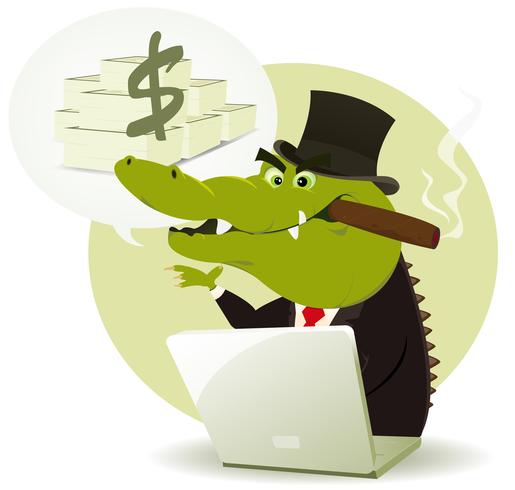 krokodil bankster oplichter vector