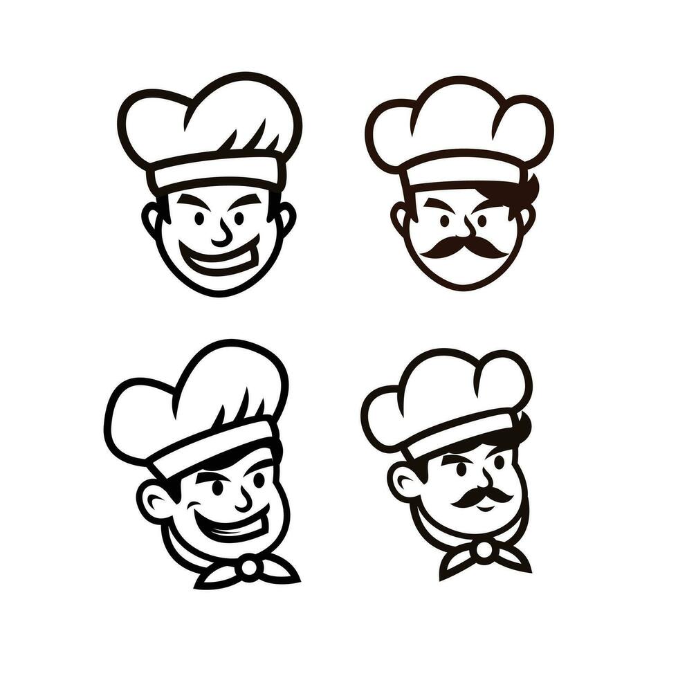 chef restaurant mascotte logo icoon ontwerp vector