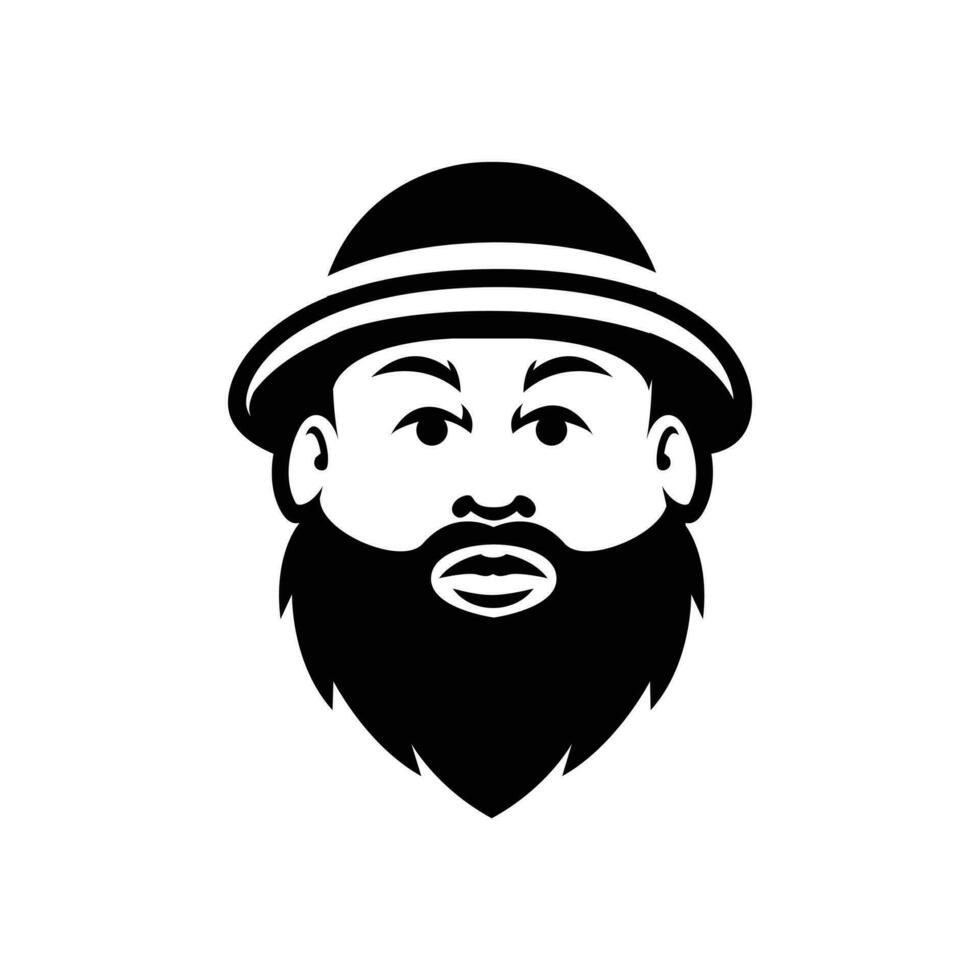 dik kaal baard Mens mascotte logo illustratie vector