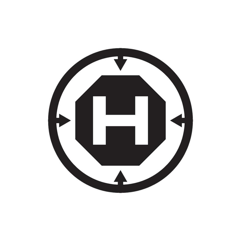 helikopterplatform icoon logo vector illustratie ontwerp sjabloon.