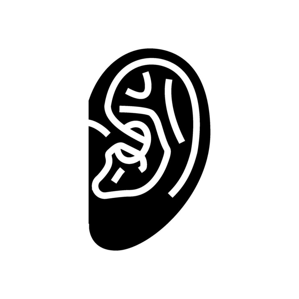 daith doordringend oorbel glyph icoon vector illustratie