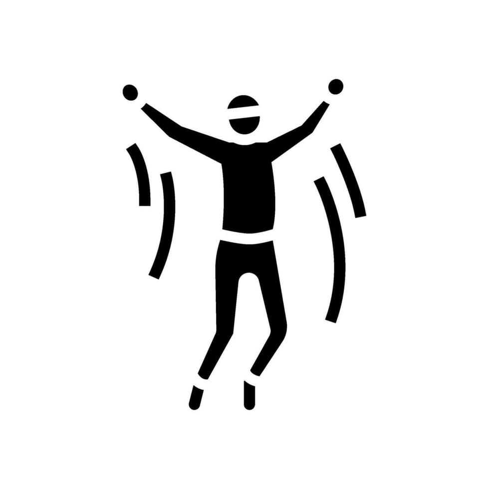 jongen jumping glyph icoon vector illustratie
