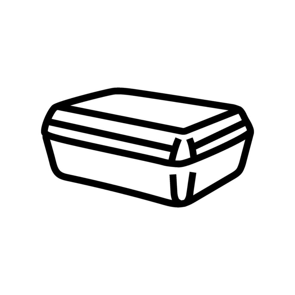 lunch doos plastic school- lijn icoon vector illustratie