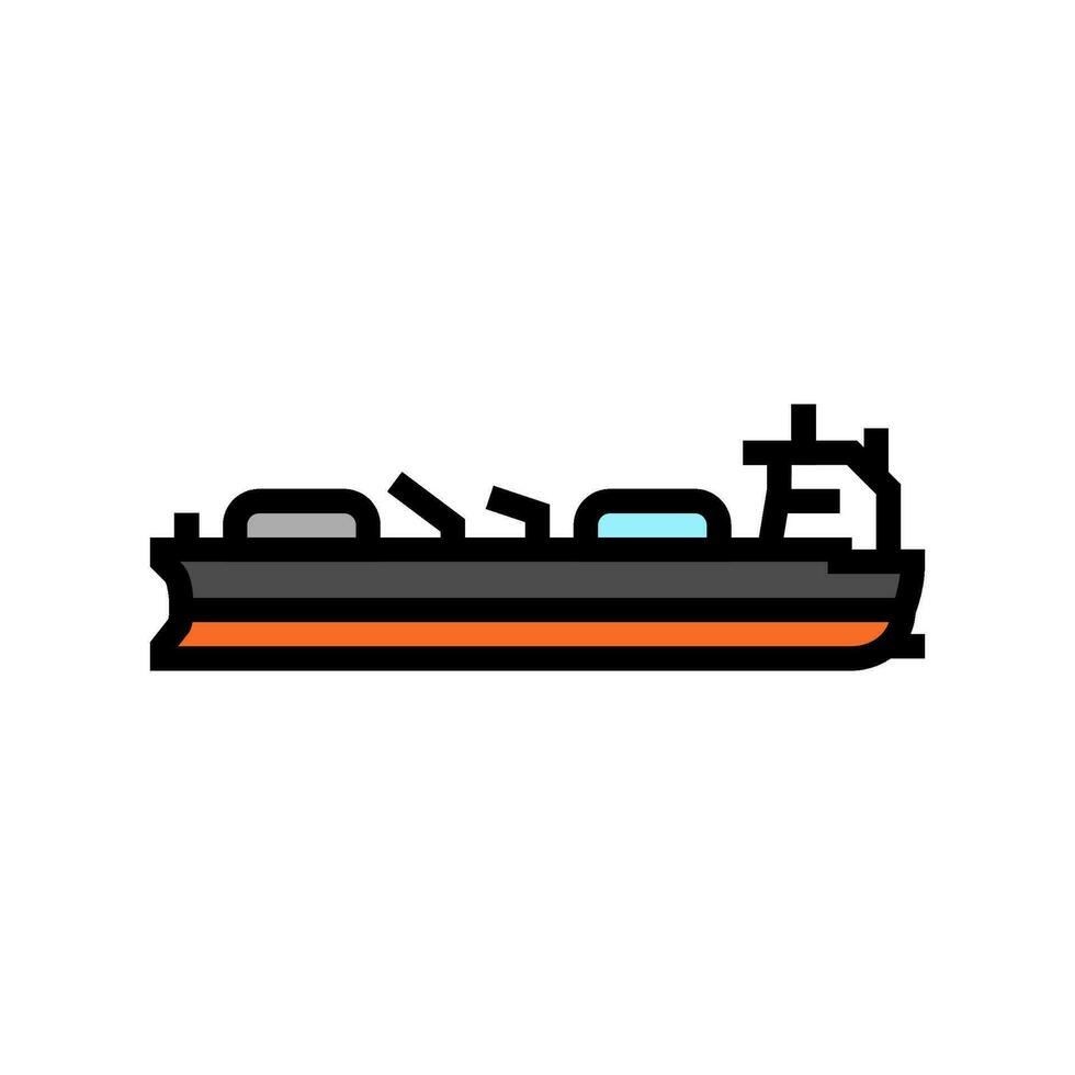 olie tanker schip petroleum ingenieur kleur icoon vector illustratie