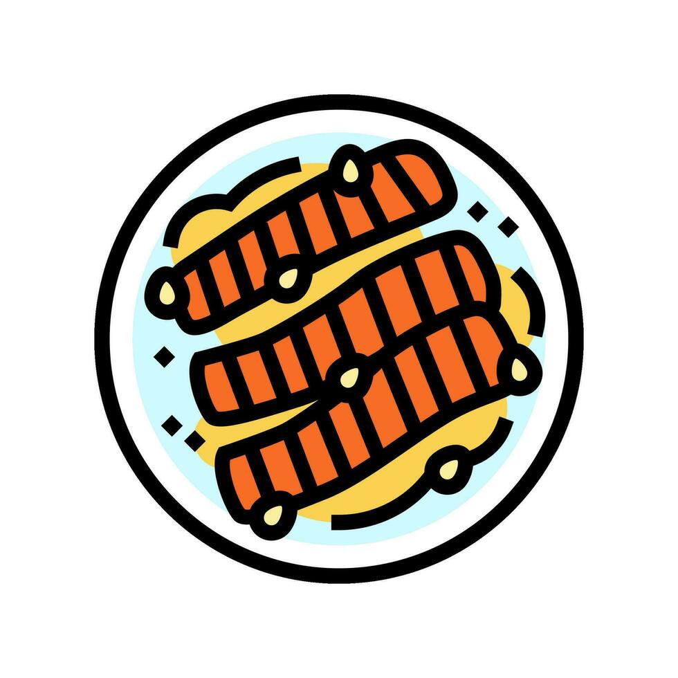 teriyaki Zalm Japans voedsel kleur icoon vector illustratie