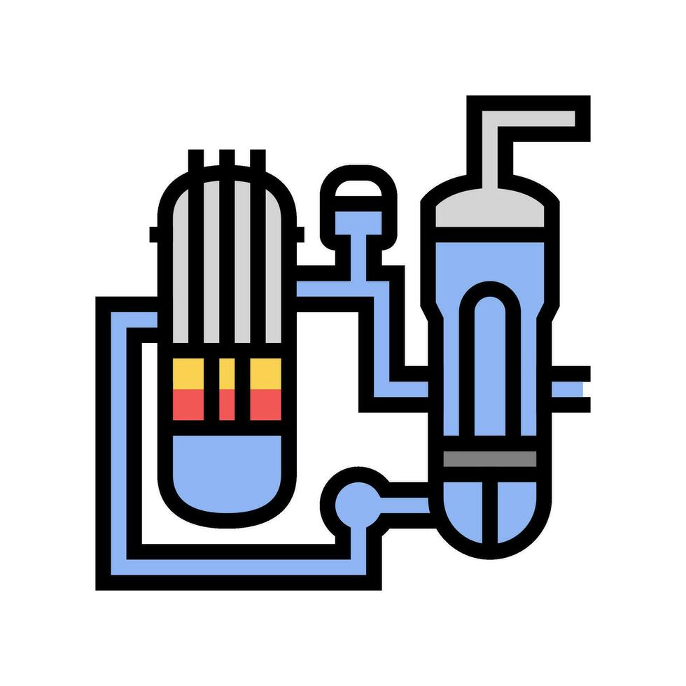 onder druk water reactor nucleair energie kleur icoon vector illustratie