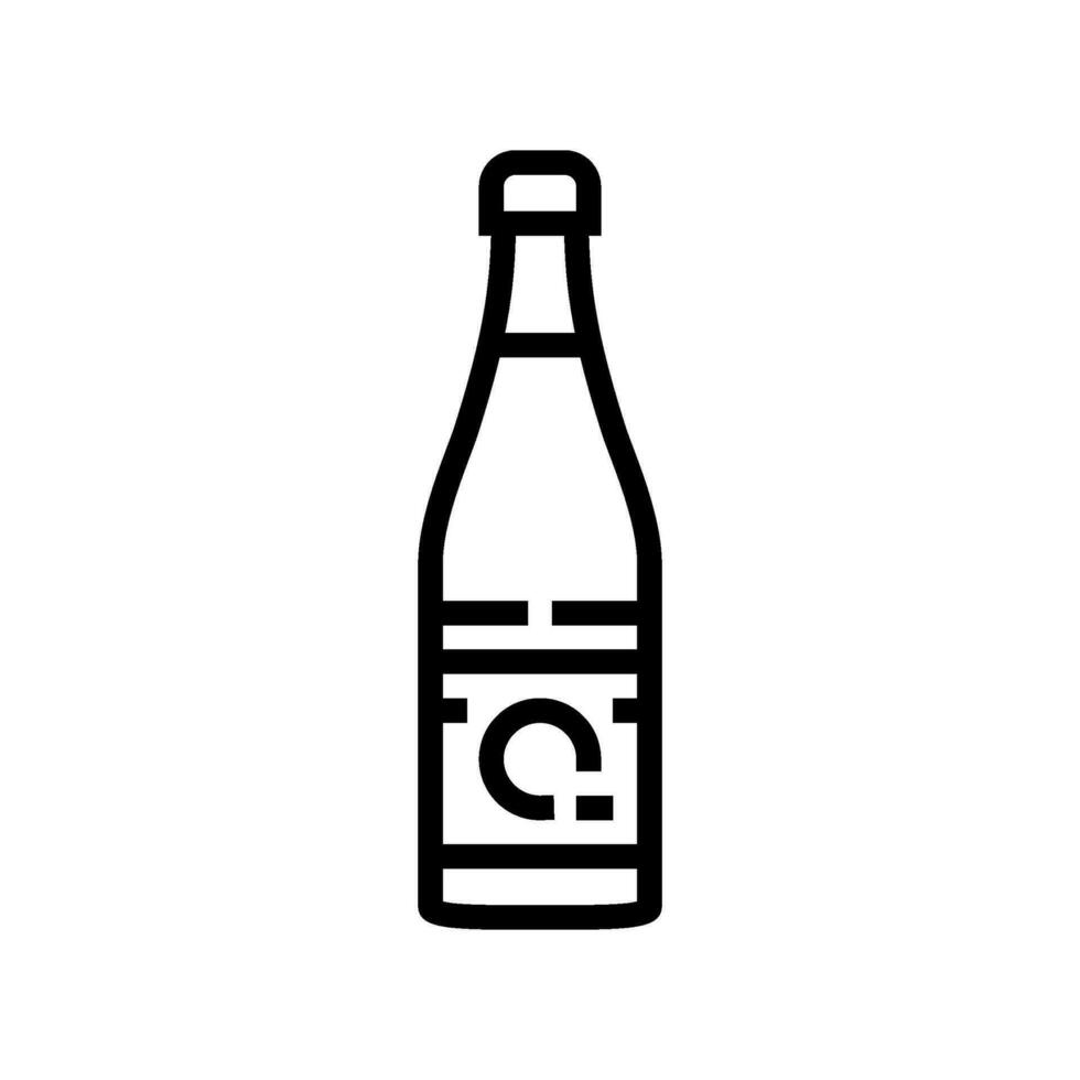 rijstwijn fles Japans voedsel lijn icoon vector illustratie