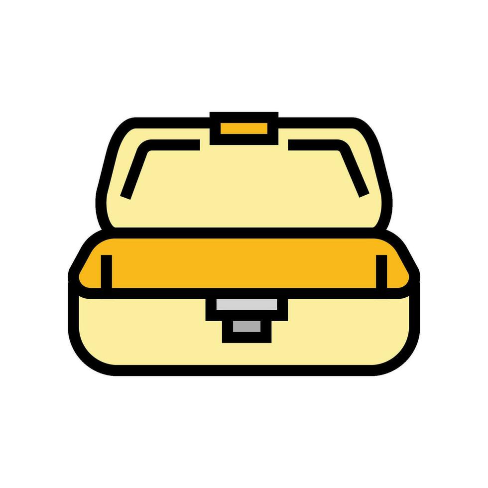 lunch doos plastic voedsel kleur icoon vector illustratie