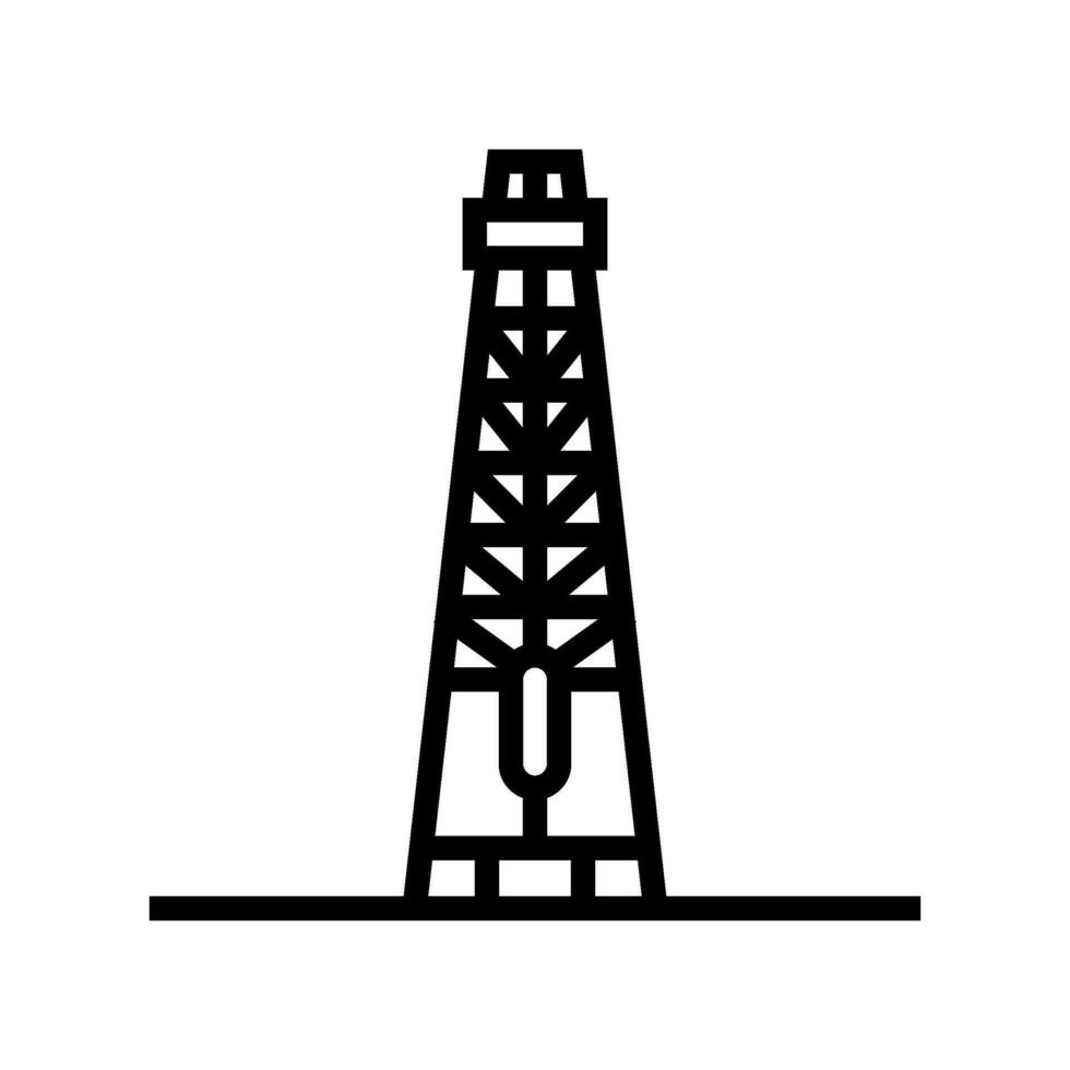 olie boortoren petroleum ingenieur lijn icoon vector illustratie