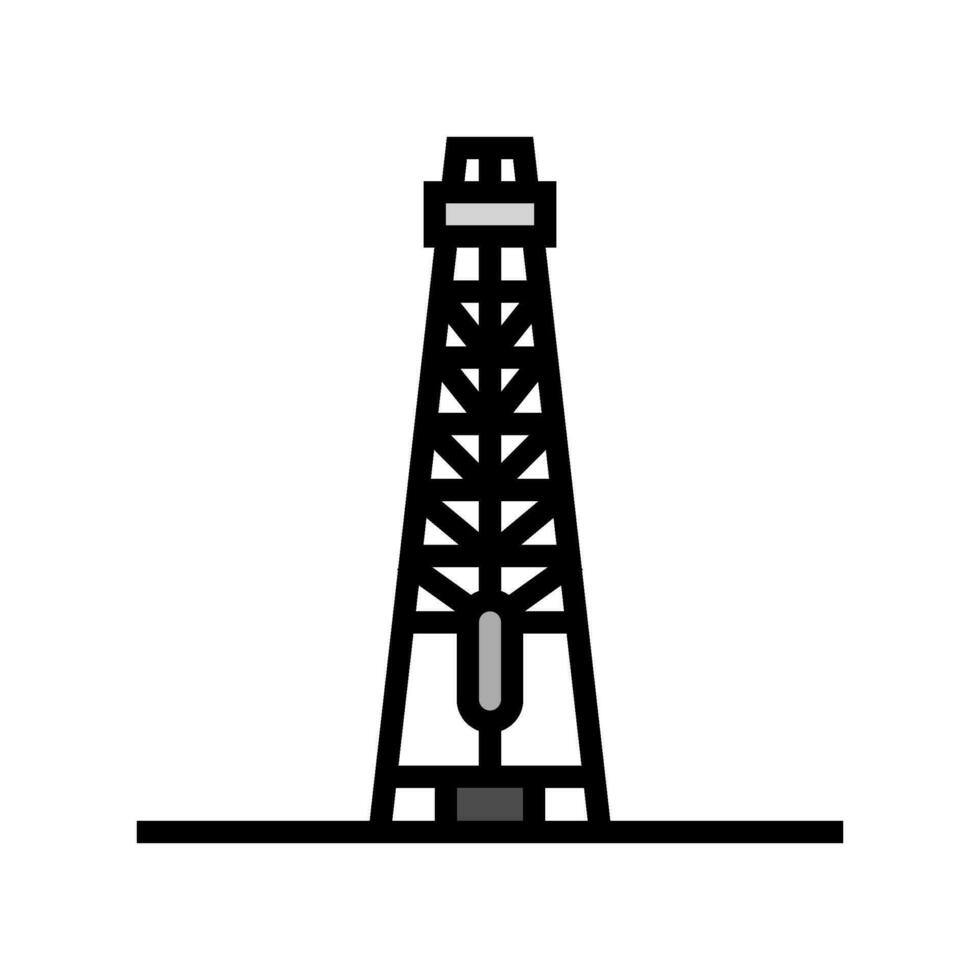 olie boortoren petroleum ingenieur kleur icoon vector illustratie