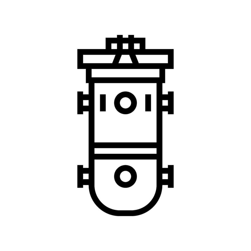 reactor vaartuig nucleair energie lijn icoon vector illustratie