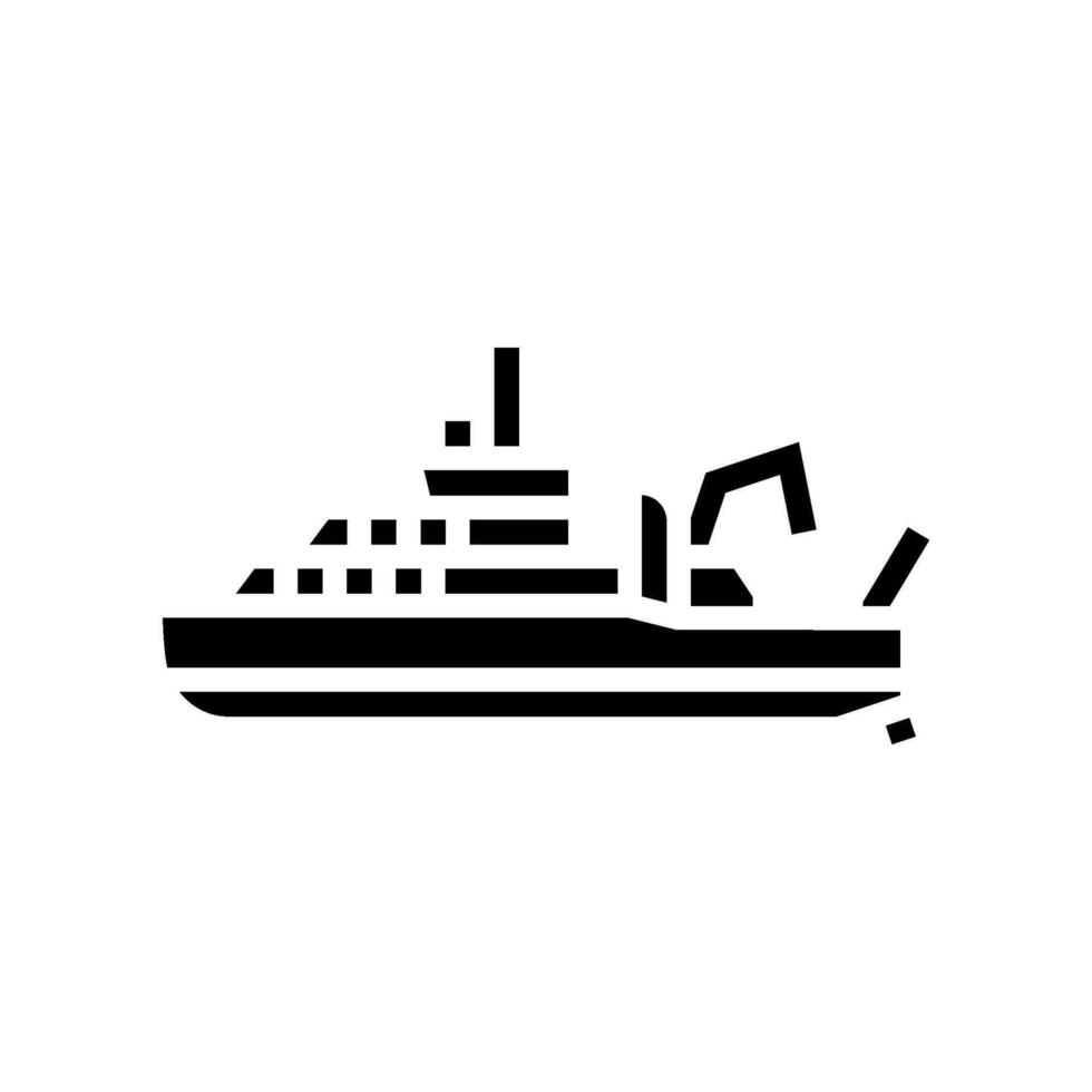 oceanografisch Onderzoek vaartuig glyph icoon vector illustratie