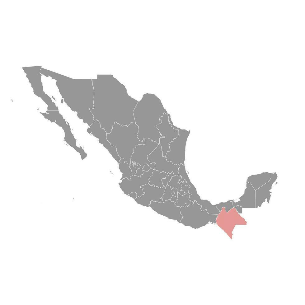 chiapa's staat kaart, administratief divisie van de land van Mexico. vector illustratie.