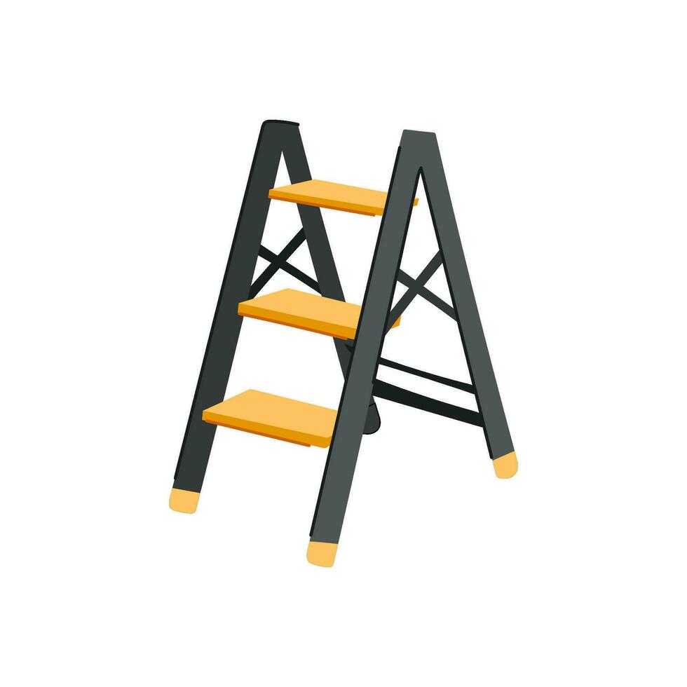 werk stap ladder tekenfilm vector illustratie