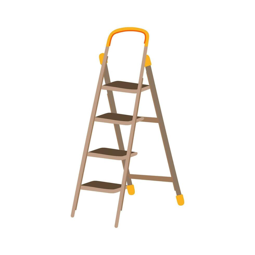 Mens stap ladder tekenfilm vector illustratie