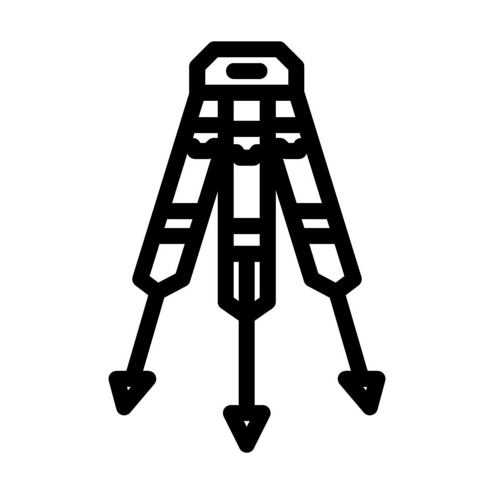 landmeters statief civiel ingenieur lijn icoon vector illustratie