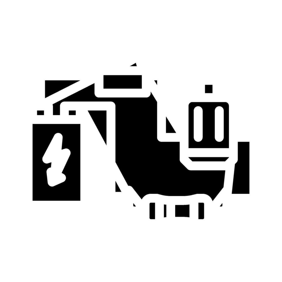 elektrisch stroomkring gereedschap werk glyph icoon vector illustratie