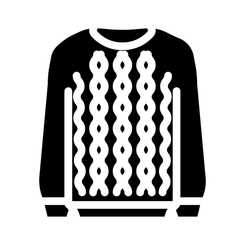 gebreide kleding breiwerk wol glyph icoon vector illustratie