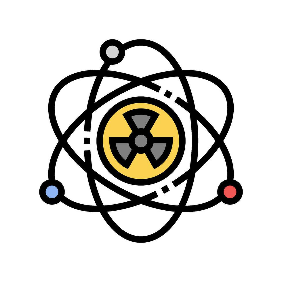 nucleair fysica nucleair energie kleur icoon vector illustratie