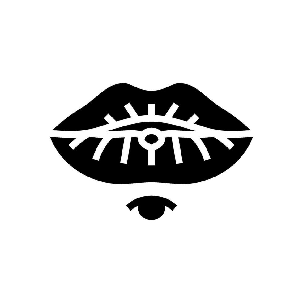 lip doordringend mode schoonheid glyph icoon vector illustratie