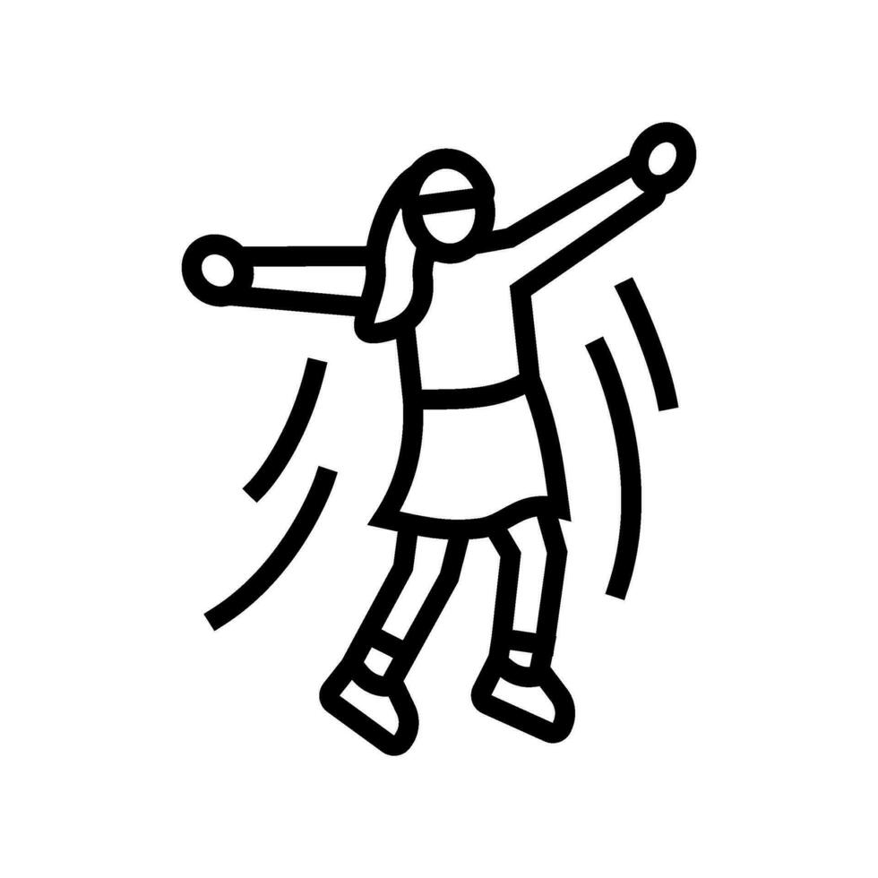 meisje jumping lijn icoon vector illustratie