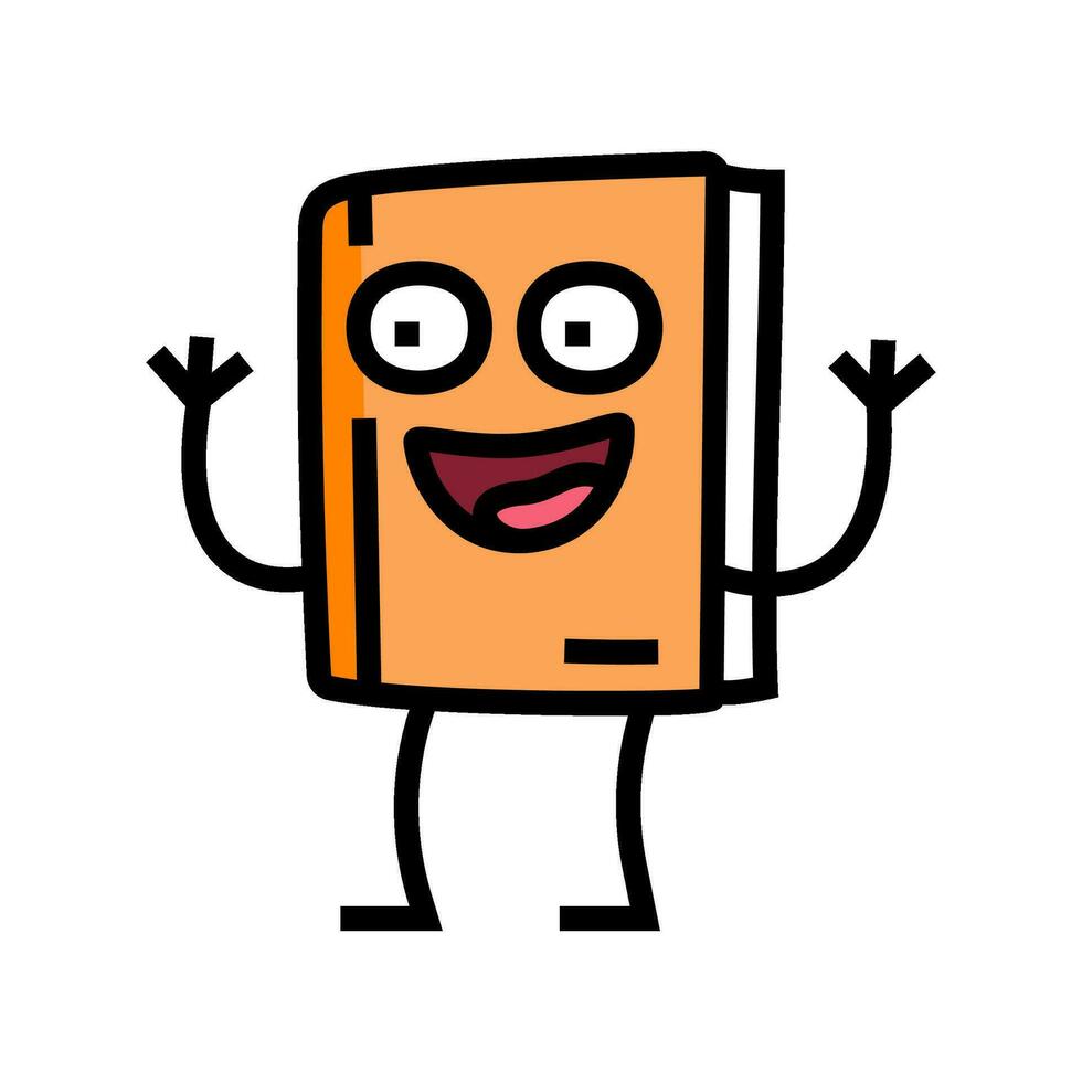 leerling boek karakter kleur icoon vector illustratie