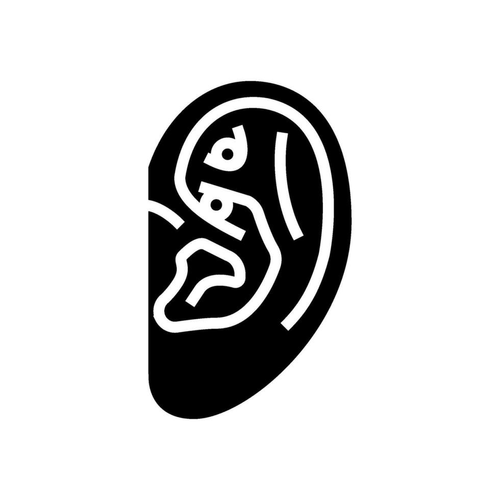vlak doordringend oorbel glyph icoon vector illustratie
