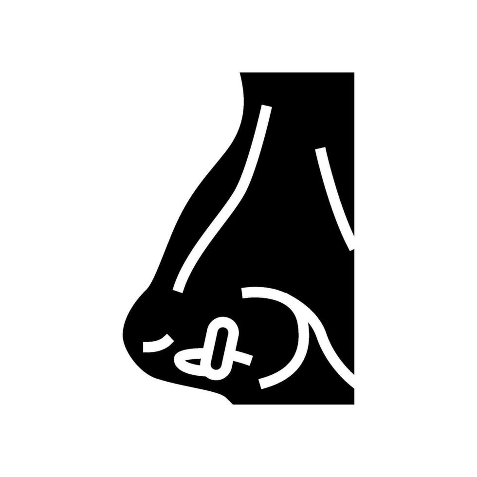 neus- doordringend mode schoonheid glyph icoon vector illustratie