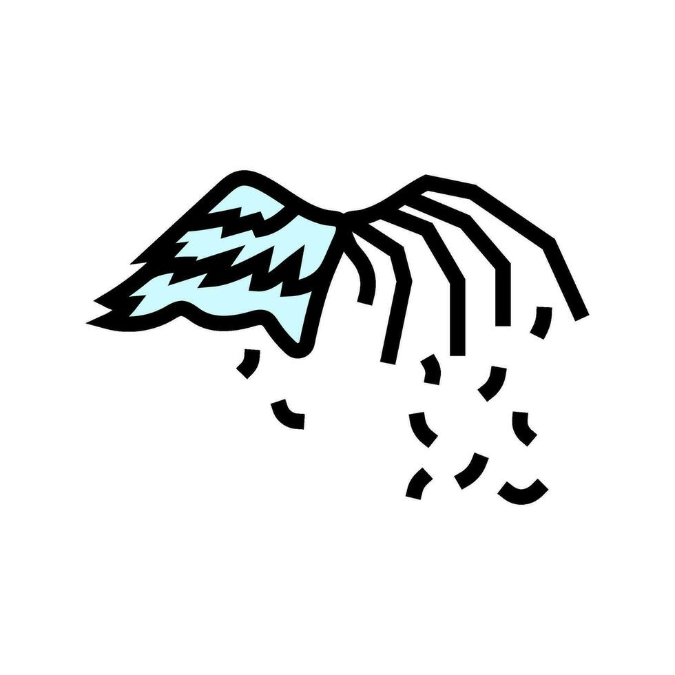 gebroken Vleugels verdrietig humeur kleur icoon vector illustratie