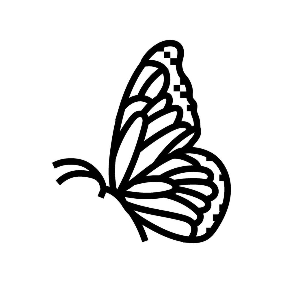 vlinder tatoeëren kunst wijnoogst lijn icoon vector illustratie