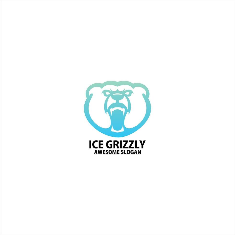 grizzly hoofd logo ontwerp helling lijn vector