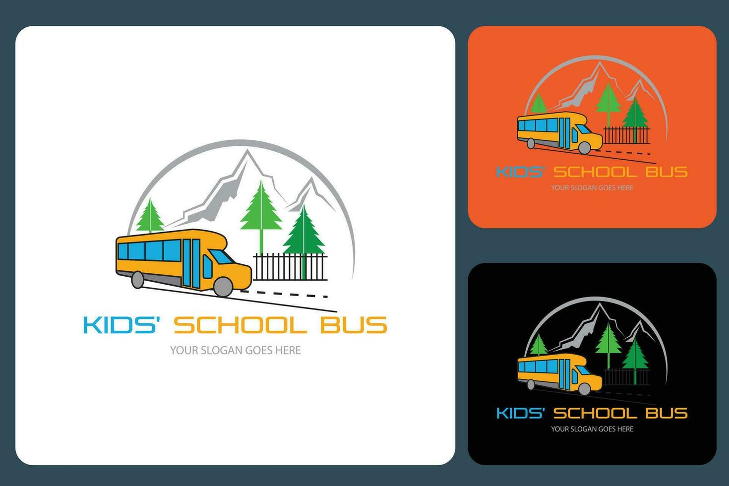 kinderen school- bus logo ontwerp sjabloon vector