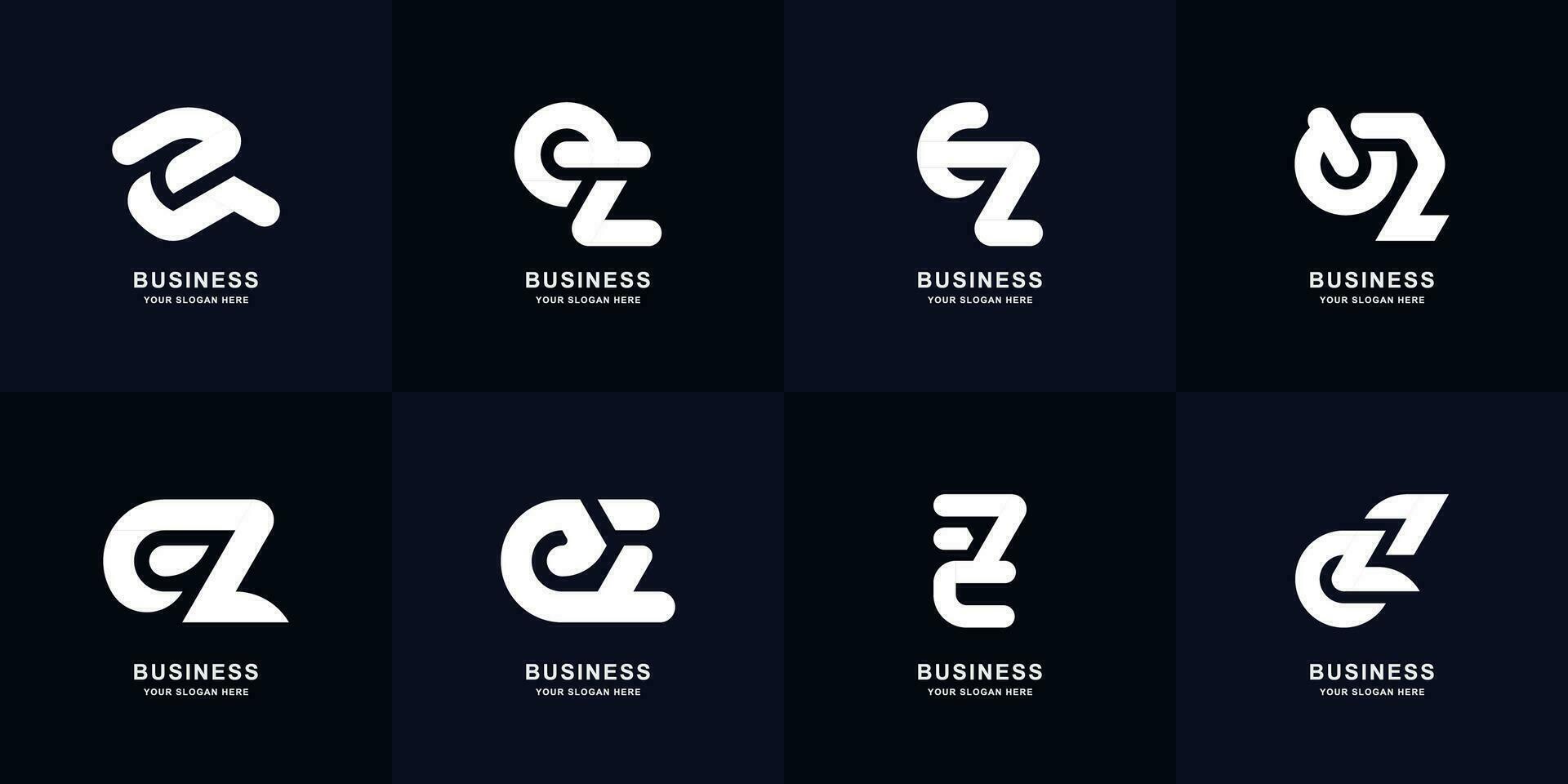 verzameling brief e of ez monogram logo ontwerp vector