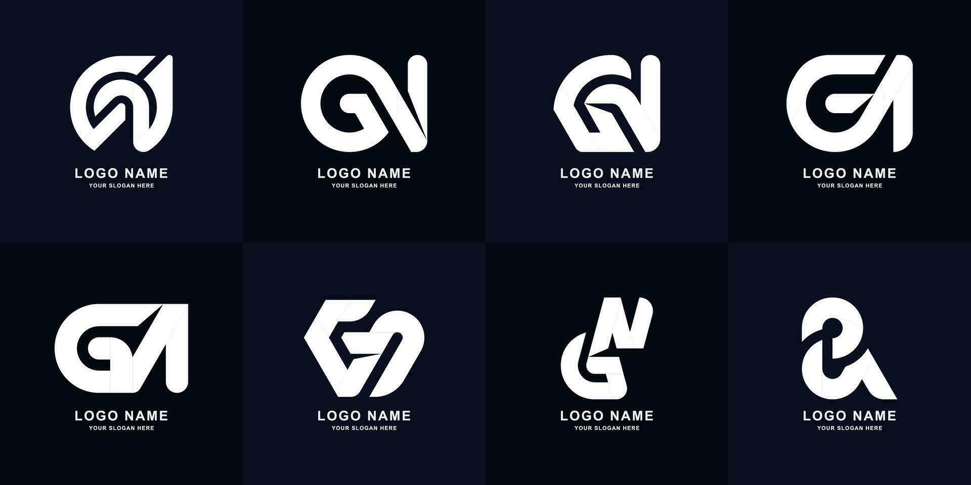 verzameling brief gn of ng monogram logo ontwerp vector