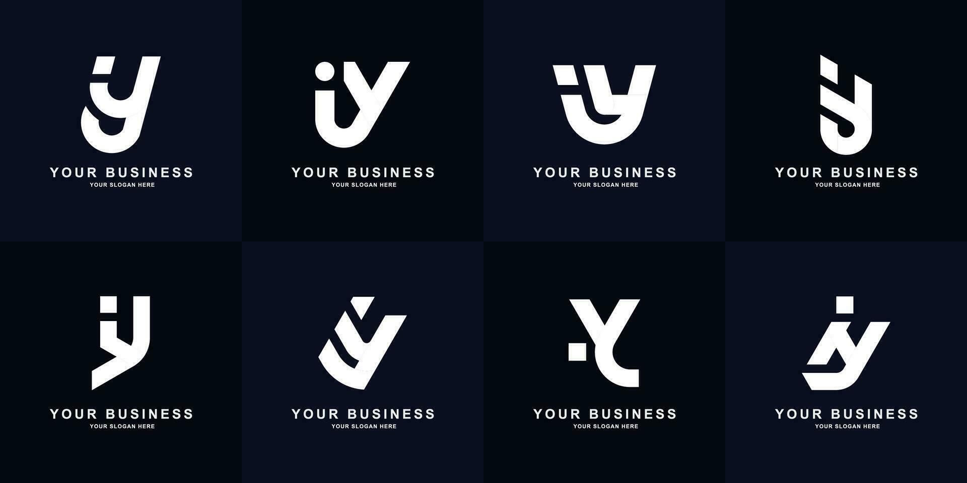 verzameling brief iy of yi monogram logo ontwerp vector