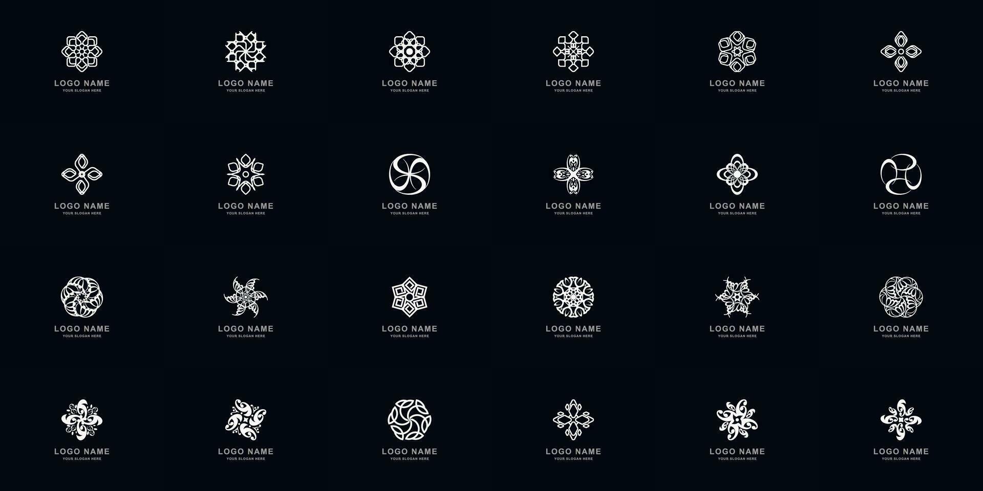 verzameling vol reeks abstract ornament of bloem logo sjabloon ontwerpen ornament logo sjabloon ontwerp vector