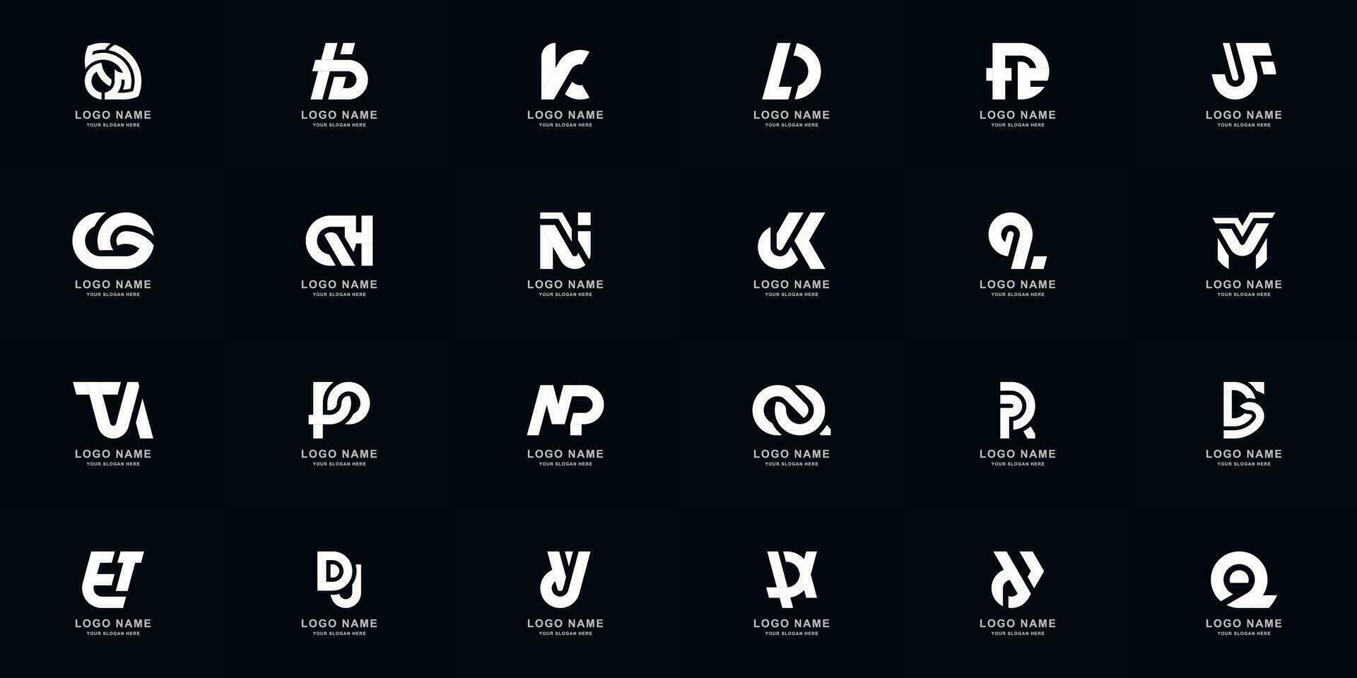 verzameling vol reeks abstract combineren brief een - z monogram logo ontwerp vector