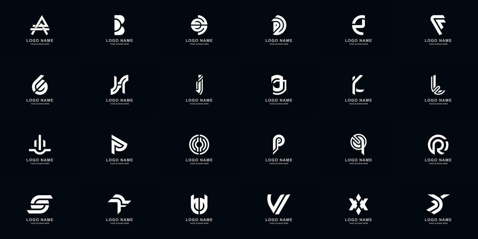 verzameling vol reeks abstract brief een - z monogram logo sjabloon ontwerp vector