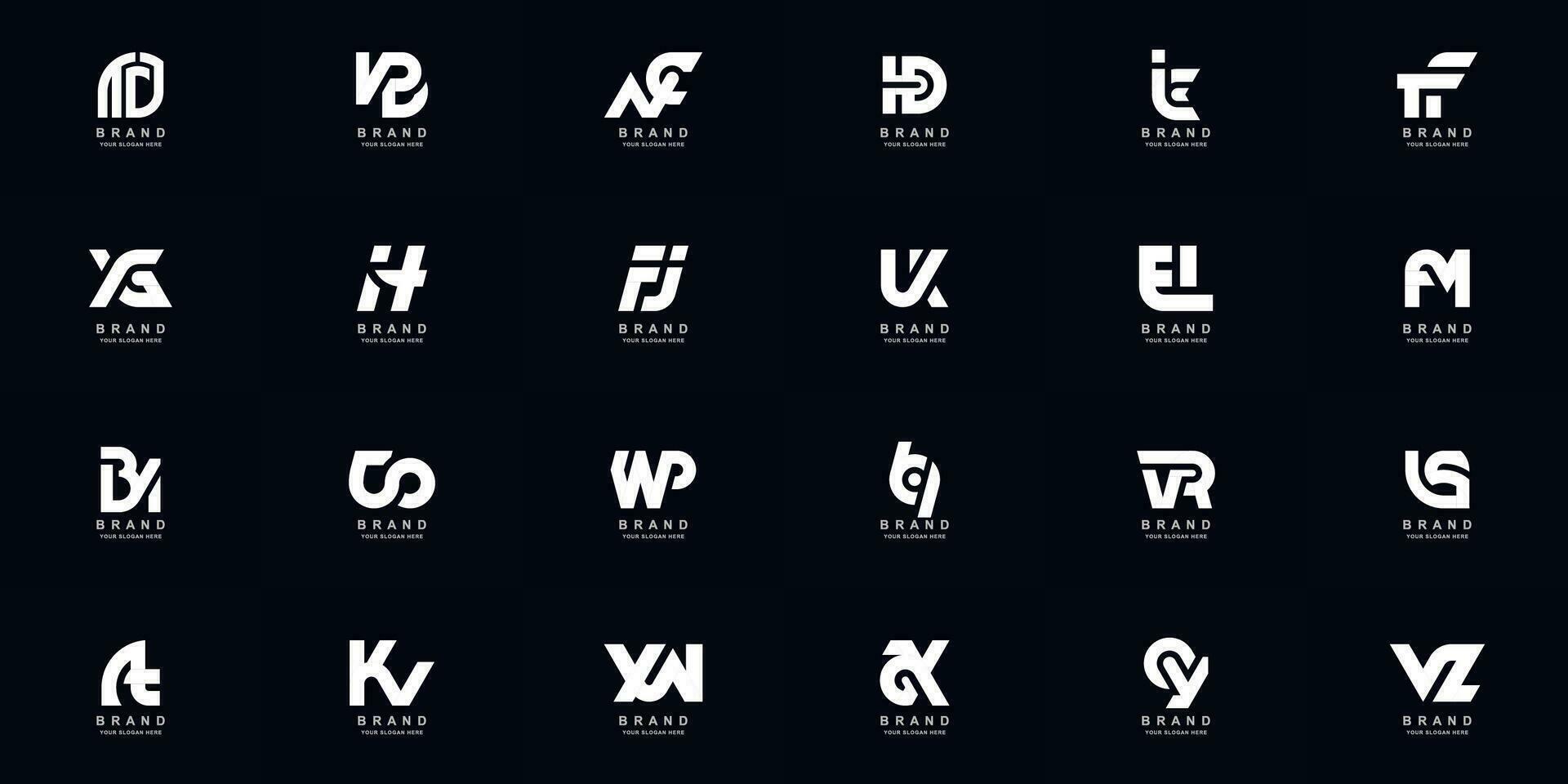verzameling vol reeks abstract combineren brief een - z monogram logo ontwerp vector