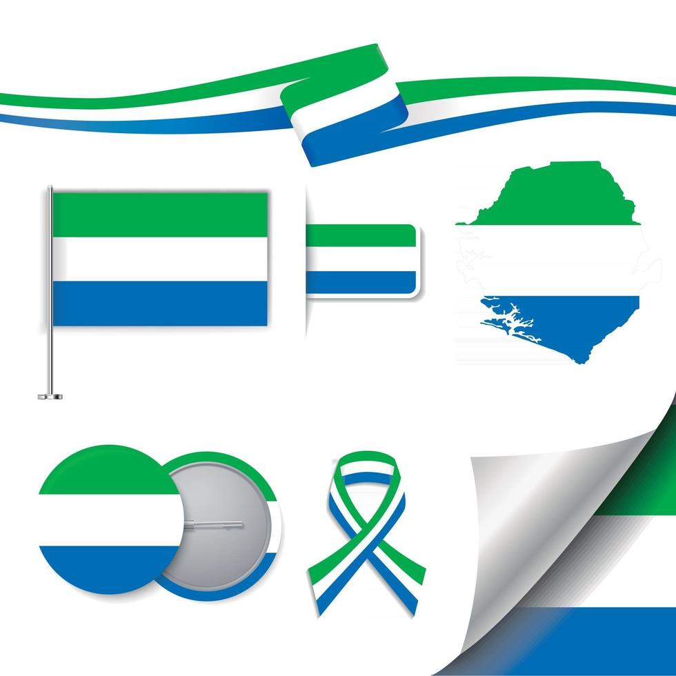 vlag van sierra leone met elementen vector