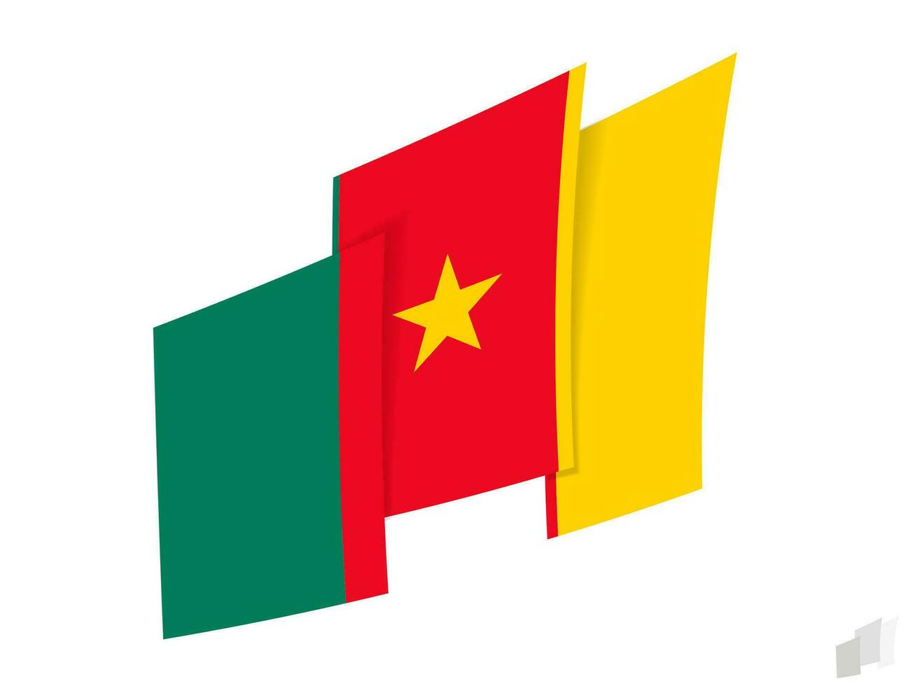 Kameroen vlag in een abstract gescheurd ontwerp. modern ontwerp van de Kameroen vlag. vector