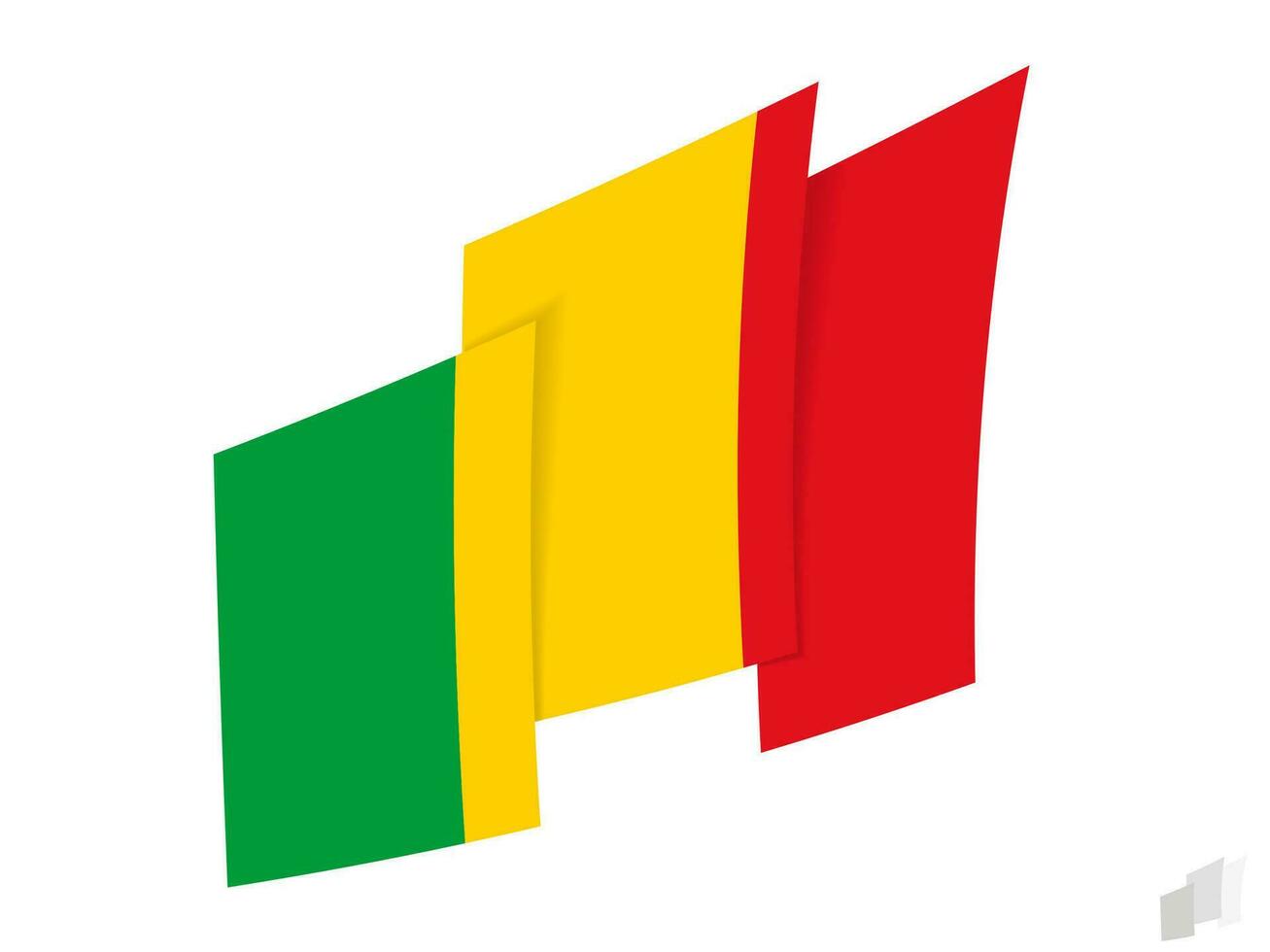 Mali vlag in een abstract gescheurd ontwerp. modern ontwerp van de Mali vlag. vector